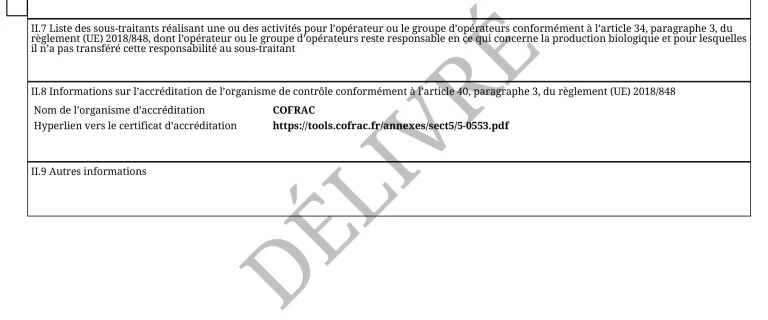 visuel d'attestation marquée délivré